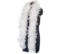 KGDUYC Boa Bianco Deluxe - 1 PCS sciarpa di piume, accessorio, Boa Piume,Lunghezza Circa 120 cm, Accessorio per Costumi, Charleston, Anni 20, Flapper, Carnevale, Festa a Tema