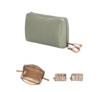 KGDUYC Borsa da Toilette da Viaggio, Piccola Borsa Cosmetica in Nylon, Portatile Beauty Case da Viaggio Donna, Impermeabile Organiser per Cosmetici, Trousse Trucchi con Cerniera - verde