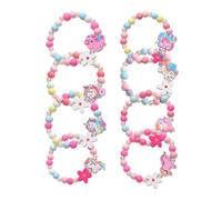 KGDUYC Braccialetti Bambina Bracciali Ragazza Gioielli in Legno, Braccialetti Amicizia per Bambina Ragazza, Bomboniere per Feste di Compleanno di Natale, Regalini Compleanno per Bambini(8 pcs)