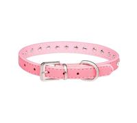 KGDUYC Collare per Cane in Pelle, Collari per Cani e Gatti, in Pelle Sintetica con Strass, Simpatico Collare per Cuccioli Collare in Pelle Scamosciata Lucida con Diamanti con guinzaglio (Rosa, M)