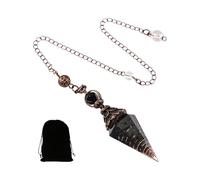 KGDUYC Pendolo di Cristallo Ossidiana Cristallo curativo Pendolo di Quarzo Spirituale Ciondolo a Cono a Punta Esagonale Resina Stregoneria Accessori per bilanciamento energetico