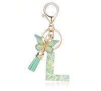 KGDUYC Portachiavi con lettera iniziale per ragazze e donne Portachiavi a forma di cuore con farfalla carina per zaino e borsa da scuola，Portachiavi con lettera farfalla S，portachiavi con lettera
