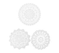 KGDUYC Set di 3 Tovaglietta Rotonda Cotone Tovaglietta Lavabile Grande Tovagliette Intrecciate Rotonde Tovaglietta Resistenti al Calore Tovagliette Natalizia per Partito Cucina - Crema, 30cm