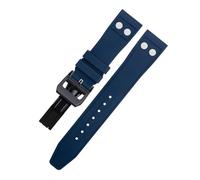 KGFCE 20 MILLIMETRI 21 MILLIMETRI Natura Fluorogomma FKM Gomma Con Rivetto Cinturino Per IWC Cinghia Grande Pilota Mark Portugieser Polsino Morbido(Blue2,21MM)