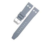 KGFCE 22 MILLIMETRI 21 MILLIMETRI Natura Fluorogomma FKM Gomma Con Rivetto Cinturino Per IWC Strap Big Pilot Mark Portugieser Morbido braccialetto(Gray6,20MM)