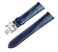 KGFCE Cinturini per orologi in pelle di vacchetta per L2 L4 Master Collection Flagship Evidenza Cinturini per orologi Bracciale in pelle di vitello L2.628.673(Blue Silver,22mm(Buckle 18mm))