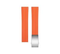 KGFCE Cinturini per orologi morbidi per Omega Moonwatch Speedmaster 007 Seamaster 300 Planet Ocean AT150 18 mm 19 mm 20 mm 21 mm 22 mm Fluorubber (Orange Silver Buckle, 22 mm)