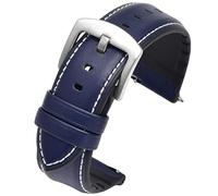 KGFCE Cinturino in pelle da 22 mm per Huawei Watch GT Magic Watch 2pro Smart Watch Stile Business 2 in 1 Cinturino in pelle in silicone, 22mm, Blu-silver Lock, agate