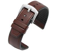 KGFCE Cinturino in pelle da 22 mm per Huawei Watch GT Magic Watch 2pro Smart Watch Stile Business 2 in 1 Cinturino in pelle in silicone, 22mm, Brown-silver clasp, agate