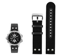 KGFCE Per Hamilton Khaki Aviation Watch H77616533 H70615733 Guarda Cint Men Watchband Bell Wind Speed Series Nylon Canvas 20mm 22mm(Black silver Pin)