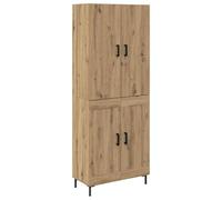 KGFHERENB Armadio alto in rovere Artisan, 69,5 x 34 x 180 cm, 2 pezzi | Scaffale in due pezzi per soggiorno e sala da pranzo con scomparti aperti e porte chiuse in legno.