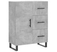KGFHERENB Credenza grigio cemento, 69,5 x 34 x 90 cm, in legno e metallo | Armadio compatto per corridoio e cassettiera per soggiorno e camera da letto, con tre cassetti e due scomparti.