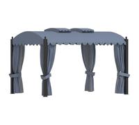 KGFHERENB Gazebo con tende, 3 x 4 m, tenda da giardino, antracite, acciaio | Ideale per il giardino e la terrazza. Protegge dall'abbagliamento e dalla luce solare durante gli incontri con i pannelli