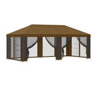 KGFHERENB Gazebo da giardino con 6 pannelli laterali, 6 x 3 m, colore | Grande tenda da 6 x 3 m per terrazza e giardino con pareti laterali in rete regolabili per ombra e circolazione dell'aria.