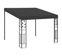 KGFHERENB Gazebo da parete, 3 x 3 x 2,5 m, gazebo da giardino, antracite | Espandi la tua terrazza con questo gazebo da giardino in acciaio verniciato a polvere e rivestimento in tessuto per esterni.