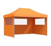KGFHERENB Gazebo pieghevole, 279 x 410 x 315 cm, colore arancione | Stabile parasole per giardino e terrazza con telaio in acciaio verniciato a polvere, inclusi picchetti e borsa per il