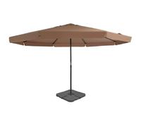 KGFHERENB Grande ombrellone da 5 m con manovella e supporto per ombrellone in 4 pezzi, colore antracite, con palo in alluminio e base a croce in acciaio, per terrazza e giardino, altezza 3,85 m