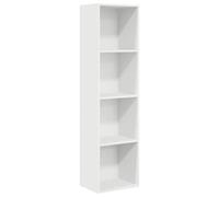 KGFHERENB Libreria bianca, 40 x 30 x 152 cm, in legno | Scaffale sottile con scomparti aperti per soggiorno e camera da letto, superficie di facile manutenzione dal design moderno.