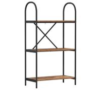 KGFHERENB Libreria da 60 x 30 x 109 cm, 3 scomparti, effetto legno anticato | Divisorio compatto e organizer decorativo a 3 livelli per un ordine elegante in soggiorno o nello studio.