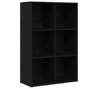 KGFHERENB Libreria nera effetto rovere, 66 x 30 x 98 cm, in legno | Scaffale compatto con più ripiani per soggiorno e studio. Pratico ripiano dal design elegante.