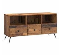 KGFHERENB Mobile TV in legno anticato, 102 x 34,5 x 50 cm, mobile basso con | Mobile compatto effetto legno anticato con 3 cassetti e scomparti per organizzare il soggiorno o la camera da letto.