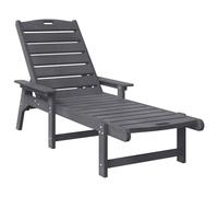 KGFHERENB Set di 2 lettini da giardino in polietilene grigio chiaro, 195,5 | Sedia a sdraio moderna per giardino, terrazza e balcone. Schienale regolabile per il massimo comfort durante il relax.