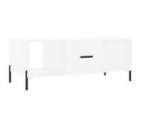 KGFHERENB Tavolino da salotto bianco, 102 x 50 x 40 cm | Elegante tavolino da divano con 3 scomparti e porta per uno spazio ordinato nel salotto, gambe in ferro robuste.