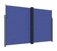 KGFHERENB Tenda da sole laterale estensibile, blu, 220 x 600 cm, protezione dagli sguardi indiscreti e dal vento, per balcone, terrazza e giardino, tenda da sole estensibile con robusto telaio in