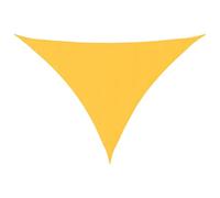 KGFHERENB Tenda parasole triangolare, 3,5 x 3,5 x 4,9 m, in tessuto Oxford giallo, resistente alle intemperie, con corde, per giardino, terrazza, balcone, paravento, antistrappo