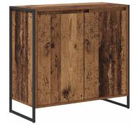 KGHFDVB Armadio laterale in legno anticato, 79 x 36 x 75 cm, in legno | Design rustico, gambe in acciaio, stabile, molto spazio, decorazione per il soggiorno