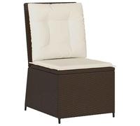 KGHFDVB Divano da giardino con cuscino, in polyrattan nero e bianco panna | Telaio in acciaio verniciato a polvere, schienale imbottito, resistente alle intemperie, 110 kg per seduta
