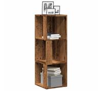 KGHFDVB Scaffale angolare effetto legno anticato, 33 x 33 x 100 cm, in | Salvaspazio, stabile, resistente all'umidità, per libri e DVD, con supporto da parete