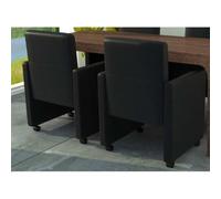 KGHFDVB Sedie da sala da pranzo, 2 pezzi, in ecopelle, con ruote, colore | Design moderno, imbottitura morbida, forma ergonomica, ruote per mobilità, massimo 110 kg per seduta