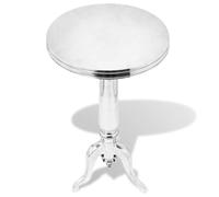 KGHFDVB Tavolino rotondo in alluminio, 39 x 76 cm, colore: argento | alluminio color argento, facile da pulire con un panno umido, per soggiorno, corridoio, camera da letto, come comodino o