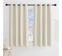 KGORGE Tenda Corta per Cucina Termiche con Anelli Tende per Finestre Piccole Decorazione Cameretta Bambina Oscuranti 2 Pezzi L 140 x A 145 CM, Beige Chiaro