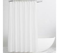 KGORGE - Tenda da doccia in lino bianco, semi trasparente, leggera, con occhielli per bottoni, privacy parziale, ad asciugatura rapida, per decorazione del bagno e della vasca, bianca, 182,9 x 198,1