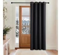 KGORGE Tenda Oscurante ad Anelli 1 Pezzo Tende Termiche Isolanti Camera da Letto Decorazine Curtain Moderne per Soggiorno e Salotto L 140 x A 210 CM, Nero