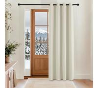 KGORGE Tenda Oscurante Camera da Letto Moderna Tende Termiche Isolanti da Interno con Anelli Decorazione per Salotto Eleganti 1 Pezzo L 140 x A 200 CM, Beige Chiaro