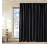 KGORGE Tenda Oscurante da Interno 1 Pezzo L 300 x A 240 CM Tende Termiche per Soggiorno con Fettuccia Curtain Camera da Letto Divisione della Stanza, Nero