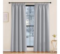 KGORGE Tenda Oscurante da Interno Camera da Letto 2 Pezzi L 140 x A 220 CM Tende Termiche Moderne per Soggiorno con Fettuccia Curtains Decorazione, Grigio Chiaro