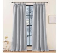 KGORGE Tenda Oscurante da Interno Camera da Letto 2 Pezzi L 140 x A 260 CM Tende Termiche Moderne per Soggiorno con Fettuccia Curtains Decorazione, Grigio Chiaro