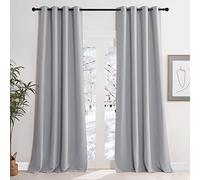 KGORGE Tenda Oscurante da Interno Moderne per Soggiorno Tende Camera da Letto 2 Pezzi L 140 x A 245 CM Curtains Termiche Bambini Cameretta con Anelli, Grigio Chiaro