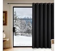 KGORGE Tenda Oscurante da Interno Moderne per Soggiorno Tende Termiche per Salotto con Anelli Blackout Curtain Camera da Letto 1 Pezzo L 200 x A 240 CM, Nero