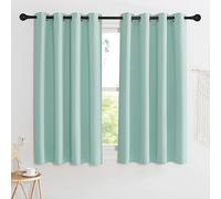 KGORGE Tende Camera da Letto Corte per Finestre Oscuranti per Interni Tenda Termica con Anelli Decorazione Cameretta Bambini 2 Pezzi L 140 x A 135 CM, Verde Chiaro