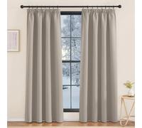 KGORGE Tende Camera da Letto Moderna 2 Pezzi L 140 x A 220 CM Tenda Oscurante da Interno per Salotto Eleganti Curtains Termiche con Fettuccia Soggiorno, Sabbia
