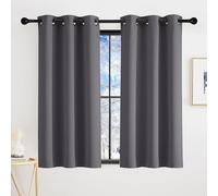 KGORGE Tende Corte per Finestre Oscuranti per Interni Curtains Termiche per Piccole Finestre con Anelli Decorazione Tenda Camera da Letto 2 Pezzi L 90 x A 140 CM, Grigio