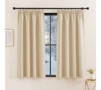 KGORGE Tende Corte per Finestre Salotto Moderne 2 Pezzi L 140 x A 145 CM Tenda Oscurante da Interno Curtains Termiche con Fettuccia da Cucina, Beige