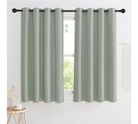 KGORGE Tende Oscuranti Camera da Letto per Interni Tenda Corta Termica Isolante Freddo e Caldo Curtains per Piccole Finestre con Anelli 2 Pezzi L 140 x A 160 CM, Verde Salvia