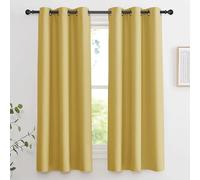 KGORGE Tende oscuranti per camera da letto, con occhielli e isolamento termico, per soggiorno, set di 2 pannelli (106 x 160 cm, giallo, piccoli difetti)