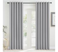 KGORGE Tende Oscuranti per Interni 2 Pezzi L 200 x A 220 CM Tenda Divisoria Termica Isolante con Anelli per Soggiorno Curtains Camera da Letto Moderna, Grigio Chiaro